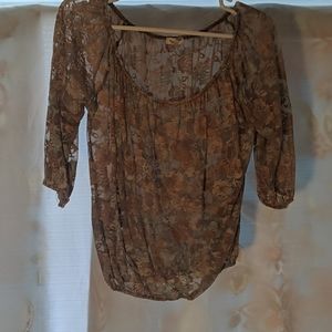 See through floral top